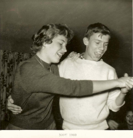Vicki Livingston and Jim Hardekoph dancing in 1960.