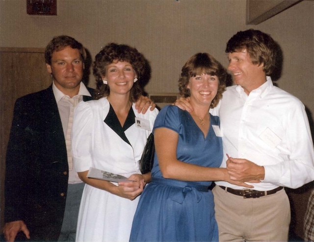 Carol Schmidt Lomicky and Tom; Linda Jensen McFarland and John